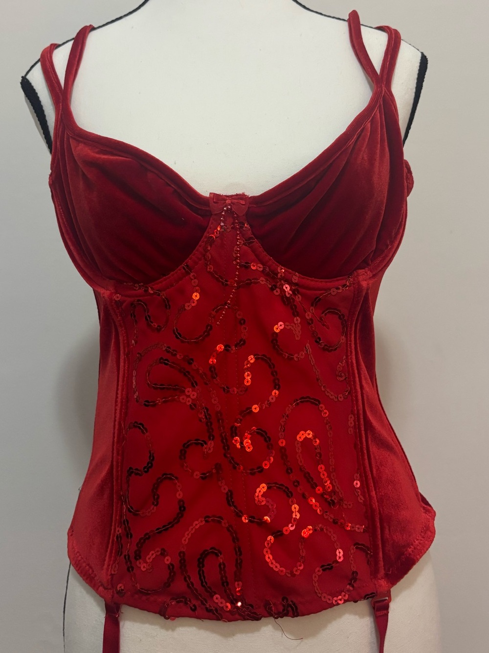 shirley of hollywood red corset top